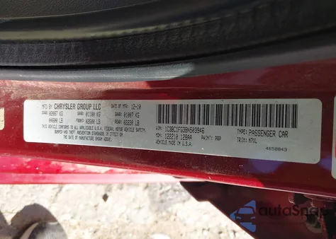 2011 Chrysler 200 Touring z USA, uszkodzony, nr VIN 1C3BC1FG3BN503946